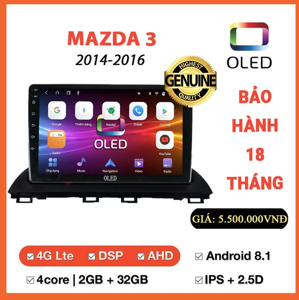 MÀN HÌNH OLED MAZDA 3 2014 - 2016